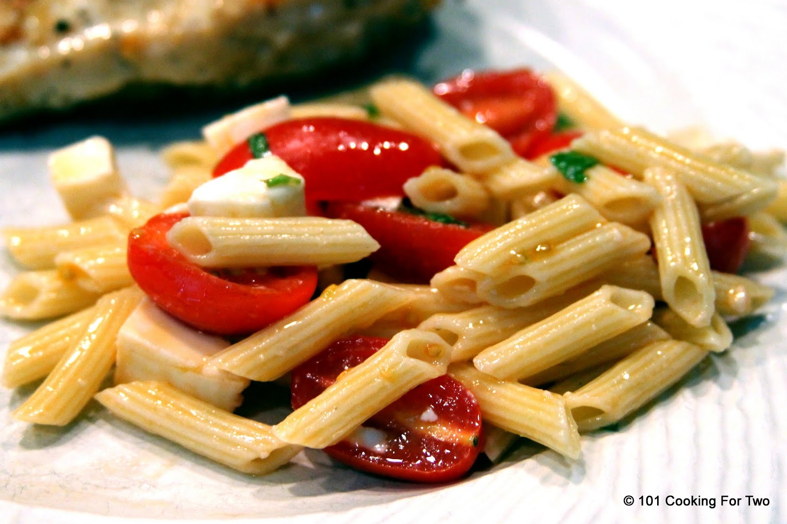 Pasta Salad with Fresh Mozzarella, Basil and Tomatoes 101 Cooking For Two