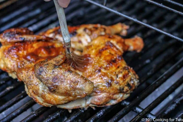 cooking butterfly chicken on weber