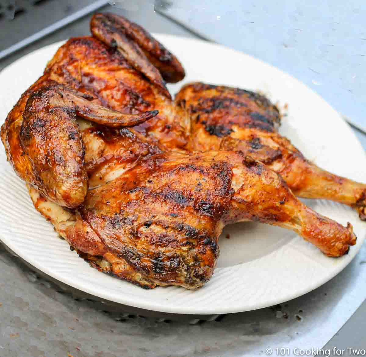 Grilled Butterflied Chicken AKA Spatchcocked - 101 Cooking For Two