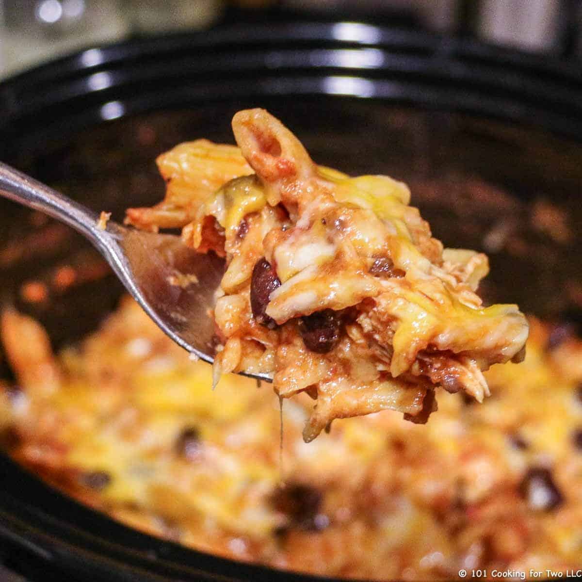 Cheesy Crock Pot Chicken Casserole - Tex Mex Style - 101 Cooking For Two