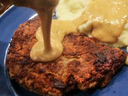 Low-Cal Chicken Fried Steak & Cream Gravy, Beef Loving Texans