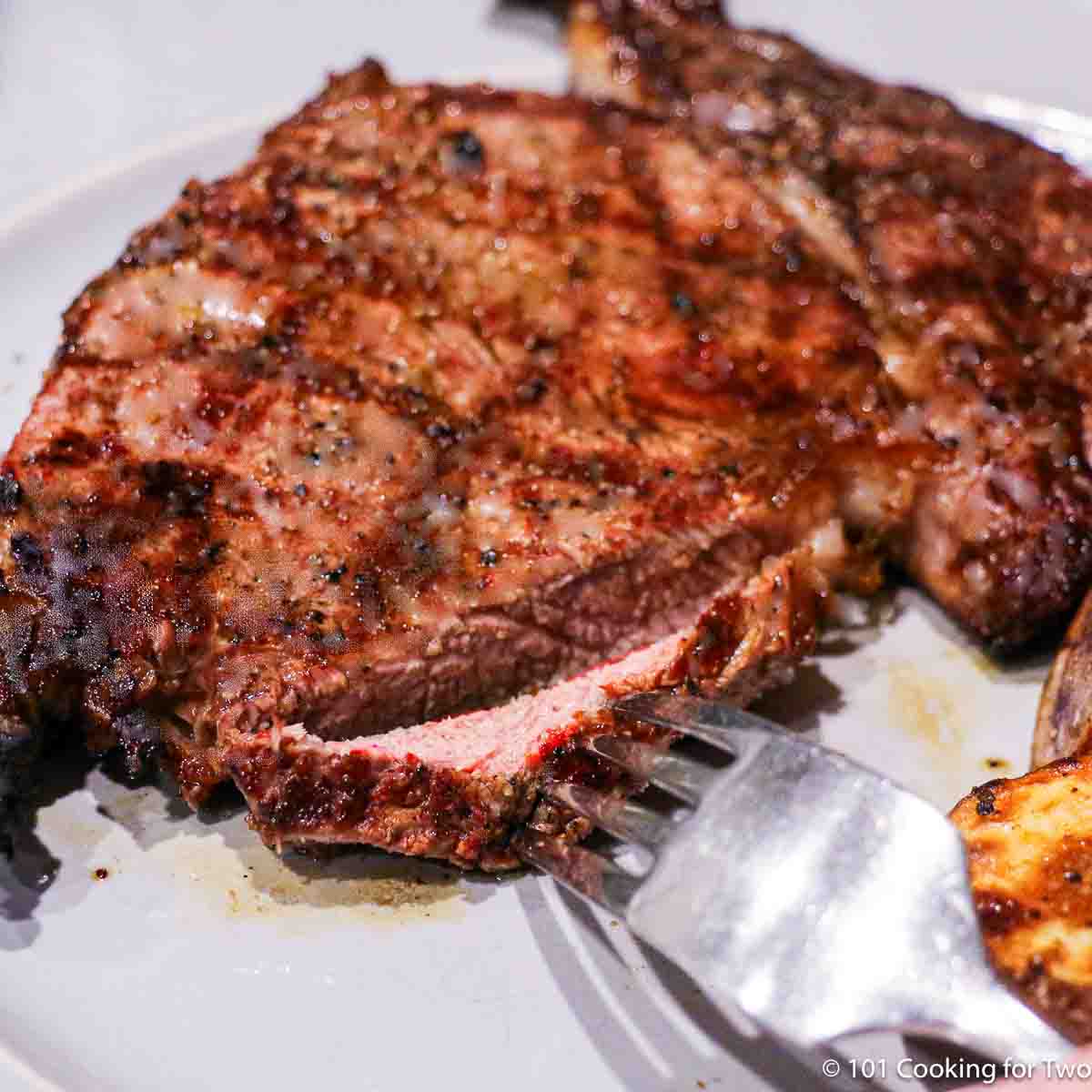 pan fried rib eye steak