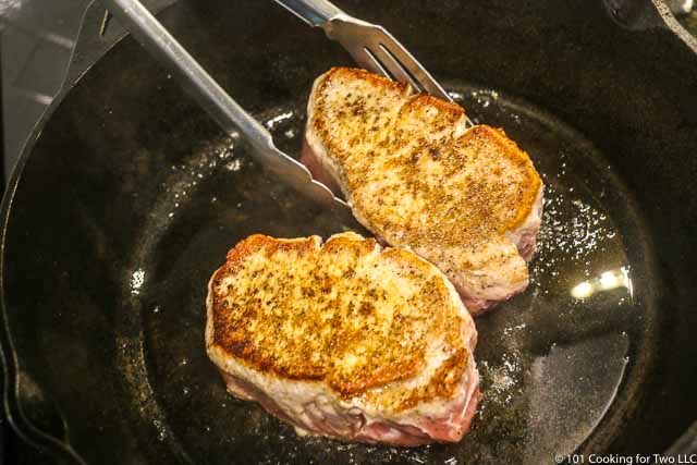 Pan Seared Oven Roasted Thick Cut Pork Chops 101 Cooking For Two