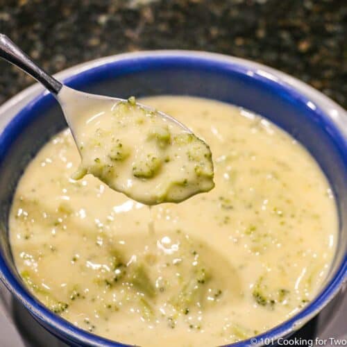 Crock Pot Broccoli Cheddar Cheese Soup - 101 Cooking For Two