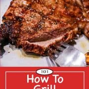 Grafico per Pinterest per bistecche ribeye alla griglia