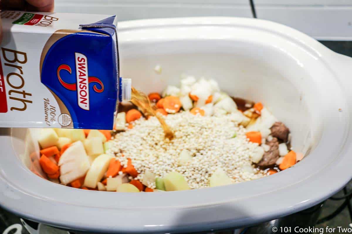 Crock Pot Beef Barley Soup - 101 Cooking For Two