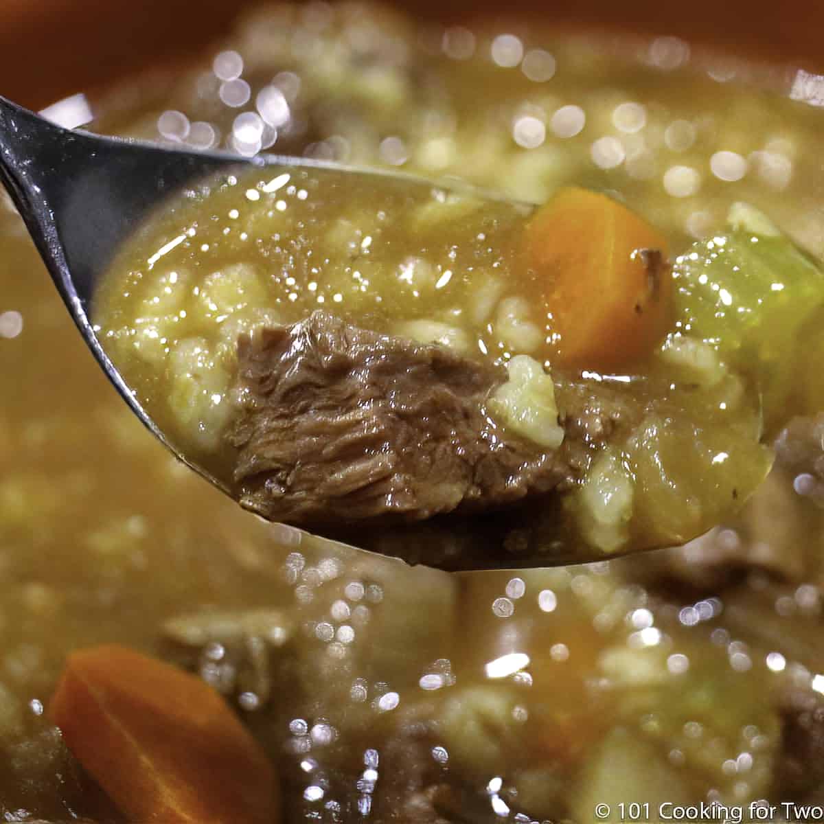 Beef and Barley Soup (Crockpot, Oven or Instantpot) - Dinner, then Dessert