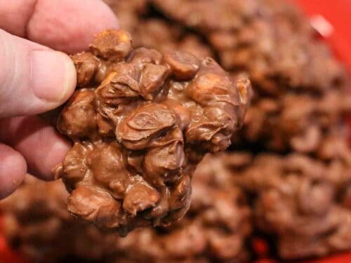 Crockpot Chocolate Peanut Clusters - Sugar and Soul