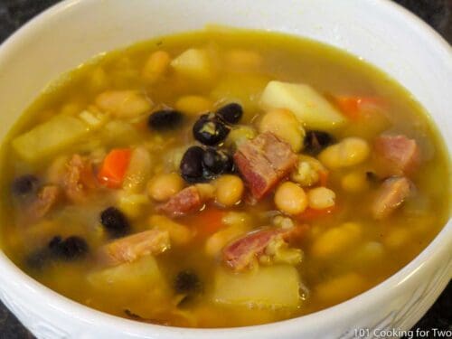 Puerto Rican Ham Bone Soup with Potatoes and Beans - 101 Cooking For Two