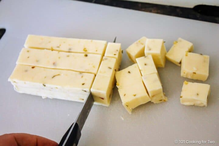 cube cheese before adding to chili.