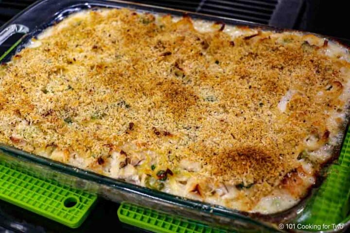 Baked turkey tetrazzini.