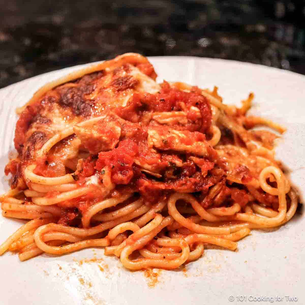 Baked chicken spaghetti.