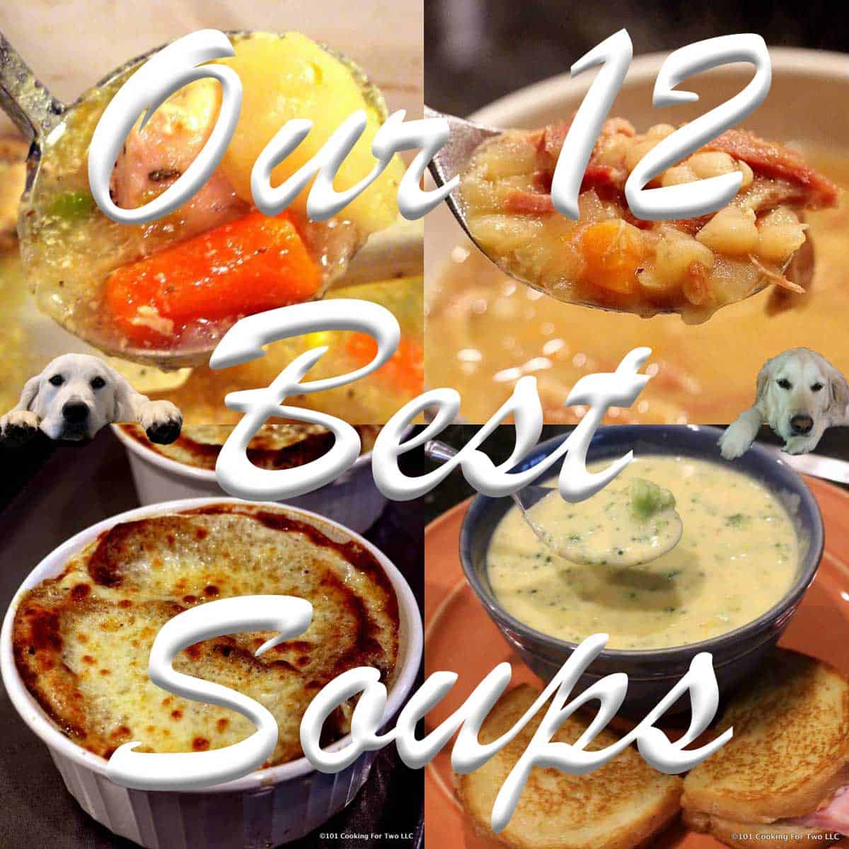 Collage of soups.