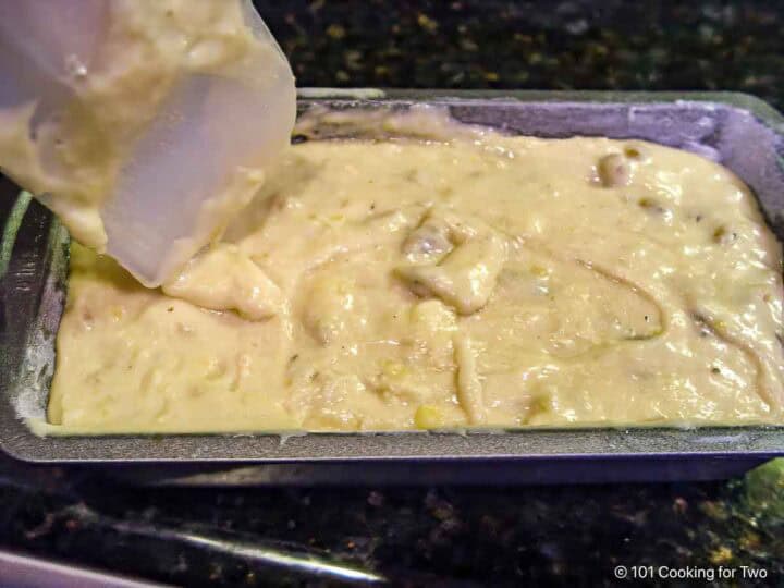 Smooth the batter into the loaf pan.