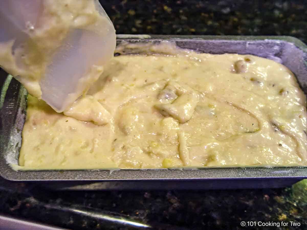 Smooth the batter into the loaf pan.