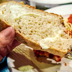 Peasant bread with butter.